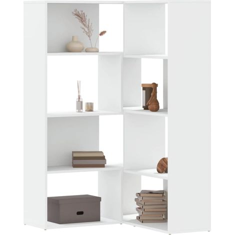 Libreria Angolare 4Ripiani Bianca 85x85x140cm Legno Multistrato vidaXL