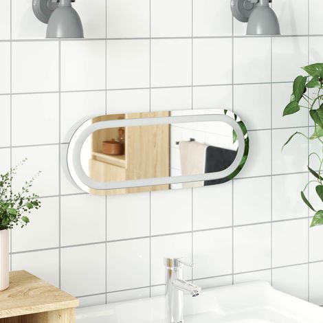vidaXL LED Bathroom Mirror Transparent 40 x 15 cm Tempered Glass (1/5)