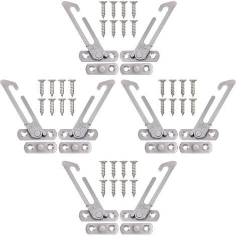 Limiter D’Ouverture de Fenêtre en Acier Inoxydable 8 Pièces Verrou de Sécurité pour Fenêtre à Battant Dispositif de Ventilation Réglable Protection Garçon et Filles (1/5)