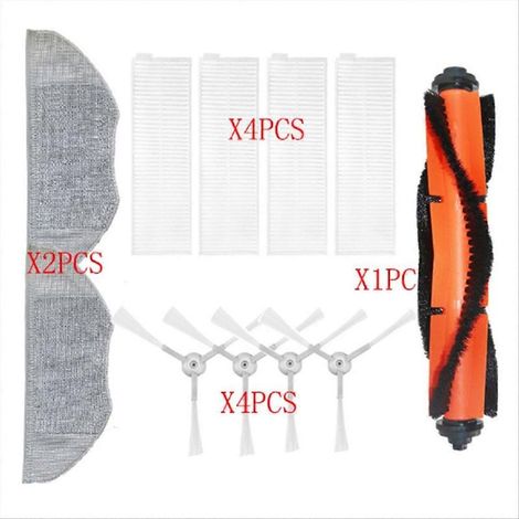 Compatibile con Xiaomi S20/E10/E12/E10C, Mijia G1/3C Plus/3C Pro/C103 – Pezzo di ricambio: rullo principale e spazzola laterale (1/5)