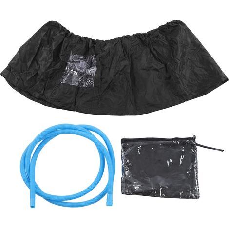 Sac de nettoyage pour climatiseur split avec sortie d'évacuation d'eau de 3 m - Housse de protection anti-poussière et imperméable noire (1/5)