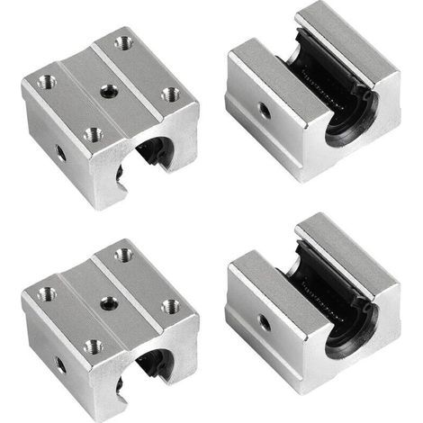 Bloc de guidage linéaire SBR12UU en aluminium anodisé, 4 pièces pour machines CNC et équipements électroniques (1/4)