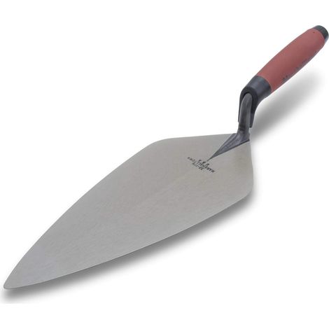 MARSHALLTOWN Cazzuola London Style con manico ergonomico Durasoft, in acciaio al carbonio, con punta larga e collo dritto, Argento, dimensioni della cazzuola: 305 x 130 mm (1/5)