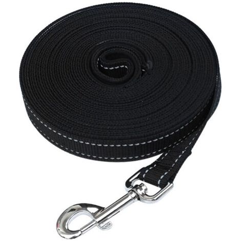 Pair Laisse de pistage pour chien, 10 m, réfléchissante, robuste, noir (1/4)