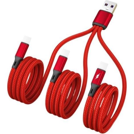 Cable chargement rapide 3 en 1,20cm-116cm,USB vers 3 connecteurs Type C,cable chargeur- A6HE4NB105911-R-20