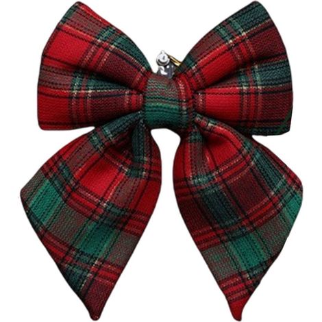 Nœud Papillon De Noël - En Tissu - Vert - 24 X 19 Cm - Pour Arbre De Noël Guirlande Fenêtre Décoration Intérieure Extérieure - 1 Pièce (1/5)