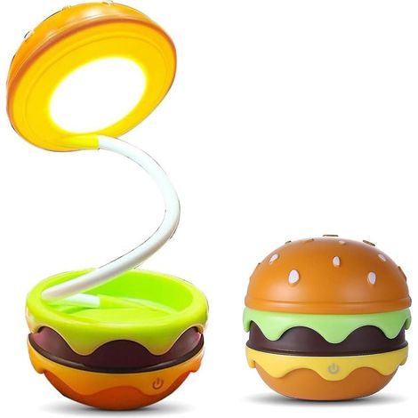 Lampe burger rechargeable et lumineuse, lampe hamburger, lampe de table hamburger amusante, lampe de table hamburger pour chambre (1/2)
