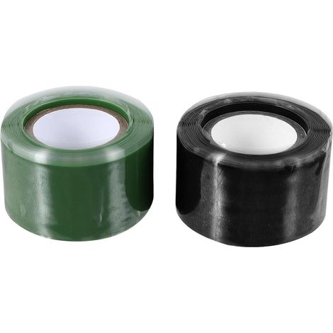 Ruban de Réparation par Fusion 2 Pièces 1, 5m en Caoutchouc Noir et Vert (1/5)