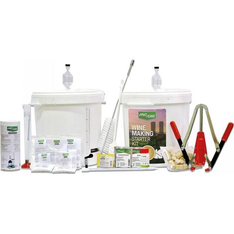 Fabrication du vin, cuve vinification faire du vin maison, kit faire son vin - Kit de démarrage MAXI avec instructions, Langue des instructions: Allemand