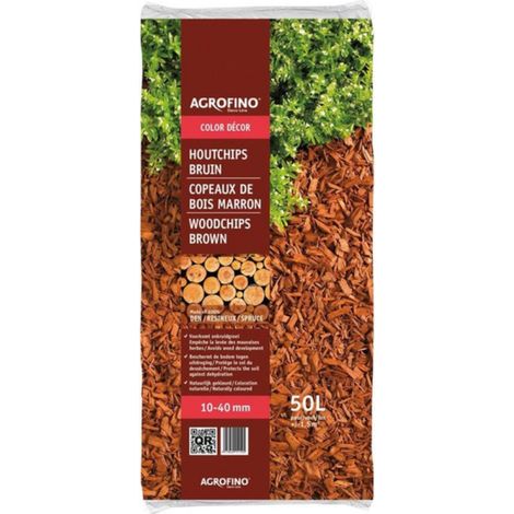 Copeaux de bois Agrofino COLOR DECOR BRUN 50L 10/40mn