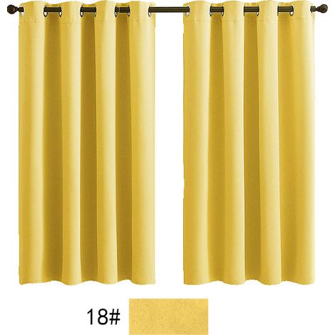 Rideaux jaunes occultants 2 panneaux avec œillets pour le salon (taille : 42  63 in)
