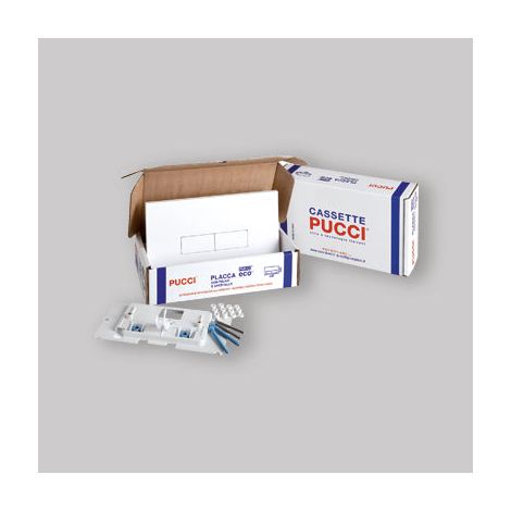 KIT ECO DOPPIO TASTO TELAIO + PLACCA CM.33 - Sp.1,2 Cromata