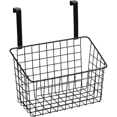 Panier De Rangement Pour Porte De Placard - En Fil Métallique - 23,5 x 11,5 x 28 cm - Pour Cuisine Et Salle De Bains - 1 Pièce (1/5)