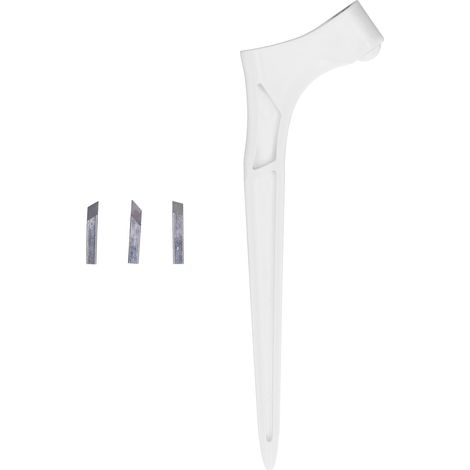 Couteau de sculpture rotatif 360° en acier inoxydable avec 3 lames pour artisanat, scrapbooking et pochoir - blanc (1/5)