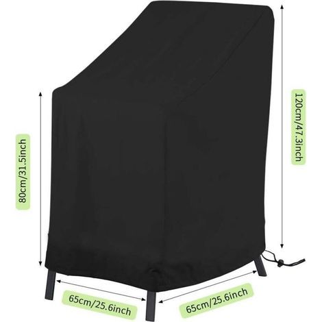 Housse de Fauteuil de Jardin Empilables 65x65x120/80cm 210D Meuble en Tissu Oxford Housse de Protection chaises Étanche Résistance au Vent Anti-UV pour Couverture Chaise Jardin housse de chaise (1/5)