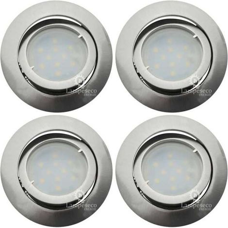 Lot de 4 Spot Led Encastrable Complete Satin Orientable lumière Blanc Neutre eq. 50W ref.895 (1/5)