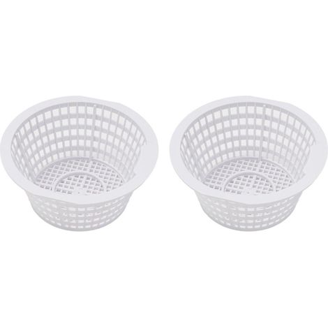 Cestello skimmer per piscina - 2 pezzi - Filtro per piscina - Cestello skimmer - Bianco - Cestello filtro multifunzionale per una pulizia efficiente della piscina - Cestello skimmer di ricambio (1/5)