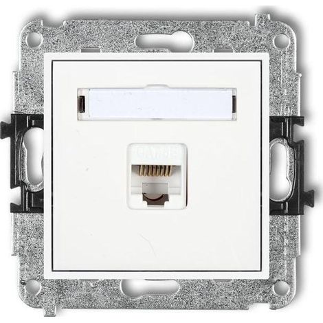 Karlik Maxi toma de corriente blanca con 2 puertos RJ45