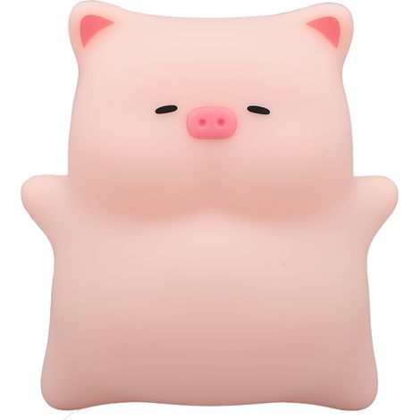 Veilleuse cochon pour enfants, en silicone, LED 3000K, dimmable et rechargeable, lampe de chevet mignonne en forme de cochon pour la décoration de la chambre d'enfant. (1/5)