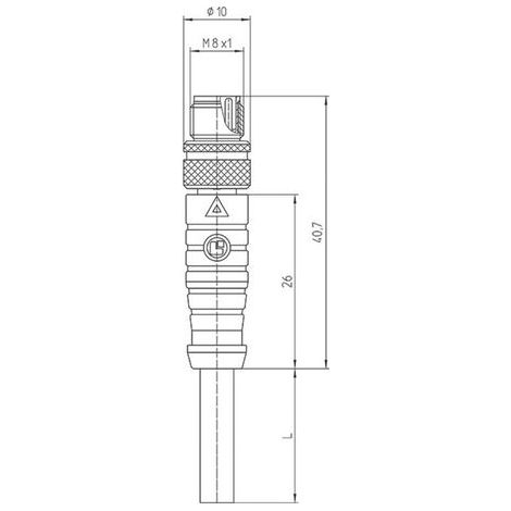Connecteur confectionné pour capteurs/actionneurs M8 Lutronic 0810 04 002 2m 1054 mâle, droit 2.00 m (1/4)