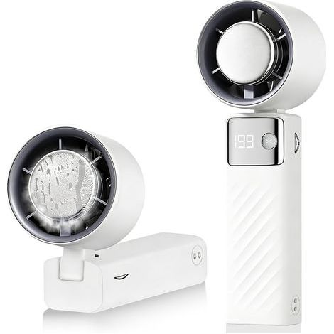 Ventilador portátil mini potente de 5000 mAh, recargable por USB con indicador de batería, 199 niveles de velocidad turbo, 16 horas de autonomía, ligero y silencioso para viajes, uso en exteriores, of (1/5)