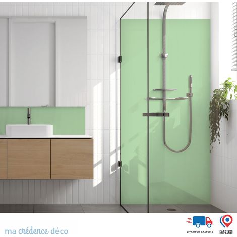 Panneau de douche : Vert blanc - Alu composite - 90 - 245 (1/3)