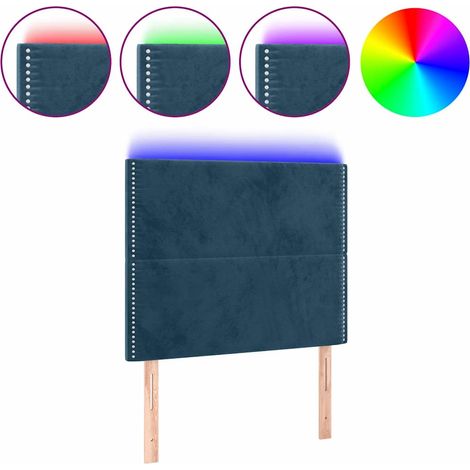 Maison Exclusive - Cabecero con luces LED terciopelo azul oscuro (1/5)