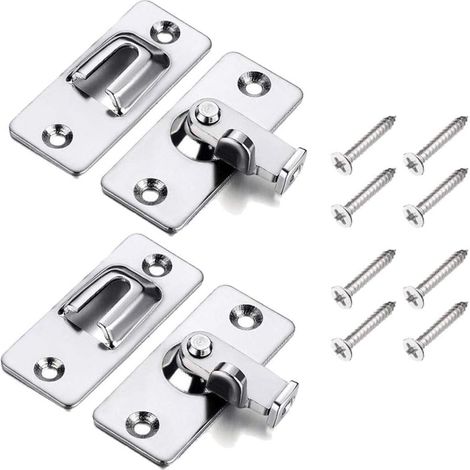 2 pcs 304 en acier inoxydable 90 degrés à angle droit boucle crochet crochet de verrouillage pour porte coulissante,boulon de verrouillage matériel accessoires ménagers (1/4)