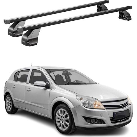 OMAC Dachträger Querträger Stahl für Opel Astra H 2004-2010 – Abschließbar – City-Crash-getestet – DIN 75302:2019 – ISO/PAS 11154:2006 – Max. 75 kg Schwarz (1/5)