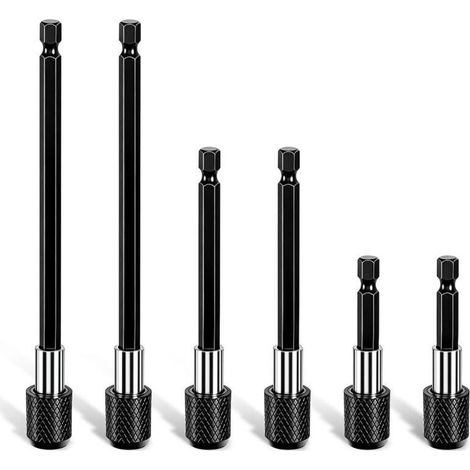 Porte-embout magnétique, tige hexagonale 1/4" 60/100/150 mm, mécanisme de dégagement rapide magnétique pour perceuses et tournevis. (1/4)
