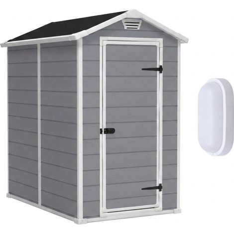 Keter – Abri de jardin résine 4x3m 230446WO744 – Éclairage LED IP54 inclus – Ventilation intégrée – Plancher inclus – Résistant aux intempéries (1/5)