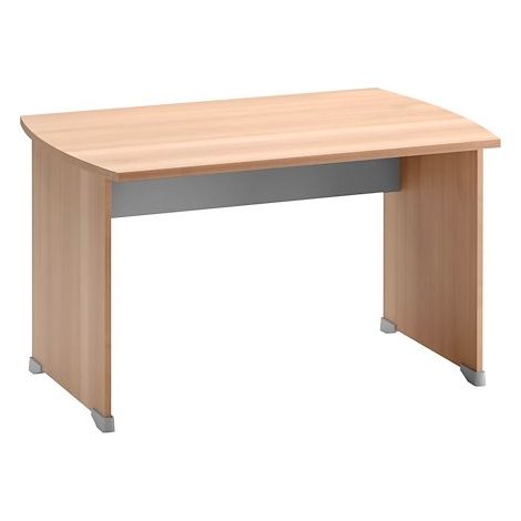 Bureau droit hêtre ambré L 120 x P 80 cm piètement plein bois - Jazz (1/2)