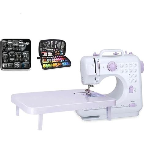 Machines à coudre simples, machine à coudre multifonction à 12 points, double ligne, machine à coudre domestique surjeteuse avec deux vitesses pour enfants et débutants (1/5)