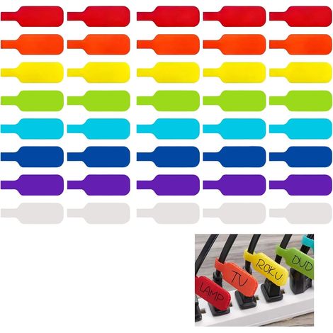 40 Étiquettes Câble Électrique Autocollantes En Nylon Réutilisables Pour Organisation Des Câbles, Couleurs Assorties, Idéales Pour Maison Bureau Ordinateur Télévision Chargeurs (1/5)