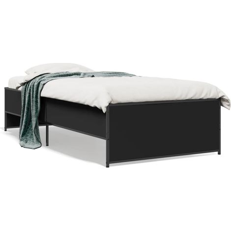 Maison Exclusive - Giroletto Nero 75x190 cm in Legno Multistrato e Metallo (1/5)