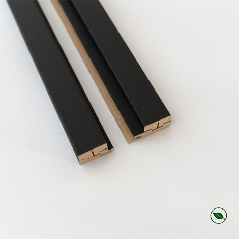 Kit profilé de finition panneaux tasseaux MDF Noir mat 2770 x 71 x 20 mm PEFC 70%