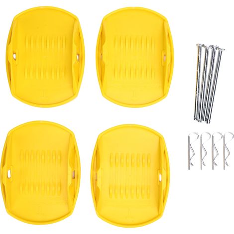 Ortviai Pieds de Stabilisation pour Camping-Car – 4 Pièces en Acier Renforcé, Anti-enfoncement sur Sol Meuble