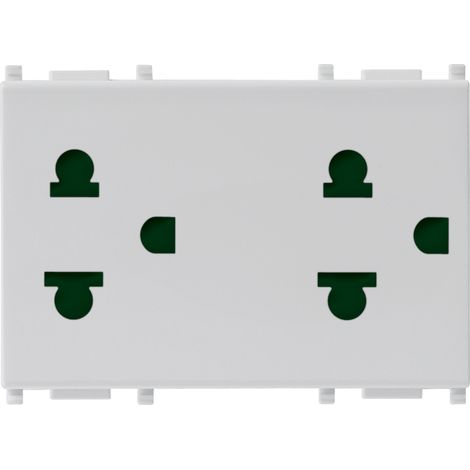 VIMAR - 14249.SL Zwei SICURY-Steckdosen 2P+E 16A USA+EU Silber