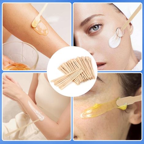 200 Pièces Bâtonnets de Cire pour Épilation des Sourcils, Waxing Sticks Applicator, Spatules en Bois Naturel pour Épilation du Visage, des Jambes, Applicateurs avec Poignée pour Précision - 5