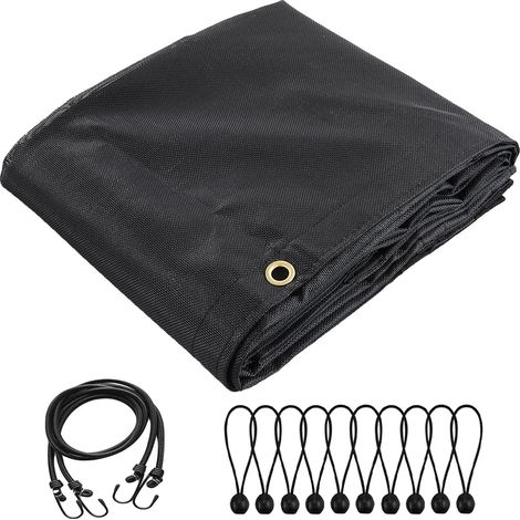 Bâche pour camion benne, maille résistante, design à double poche, noir-a, 7x14ft (1/2)