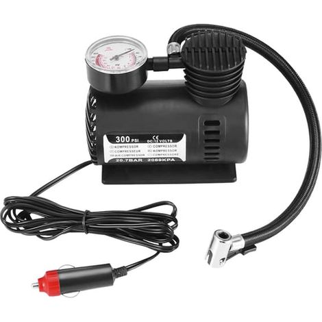 Mini compresseur d'air 300 PSI 12 V pour voiture, pompe à air électrique pour pneus. (1/5)