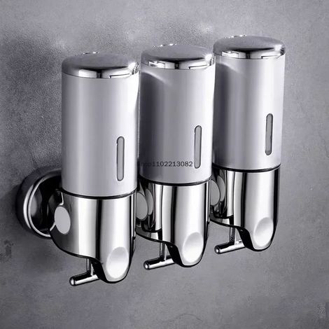 (3 Argent) Distributeur de gel hydroalcoolique mural de haute qualité pour hôtels, à ventouse, avec distributeur manuel de savon liquide et de savon mousse. Accessoires de salle de bain. (1/5)