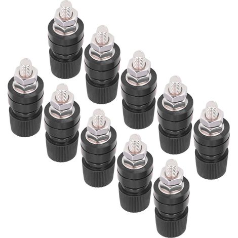 10pcs Bornes de Serrage M8 Vis en Fer pour Inverseur Instrument Électronique Noir (1/5)