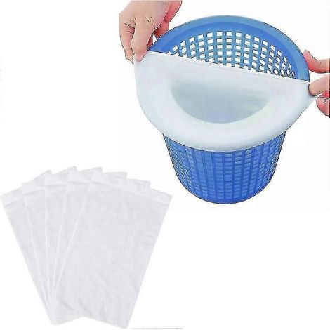 Sacs filtrants pour skimmer de piscine, accessoires de piscine, sacs filtrants à mailles ultra-fines, adaptés aux skimmers de piscine, sacs de rangement (10 sacs par paquet) - Sy 5PCS (1/4)
