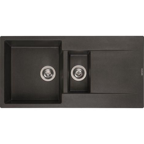 Reginox Amsterdam 15 Kitchen Sink Inset Single Bowl Drainer Granite Waste Black (1/3)