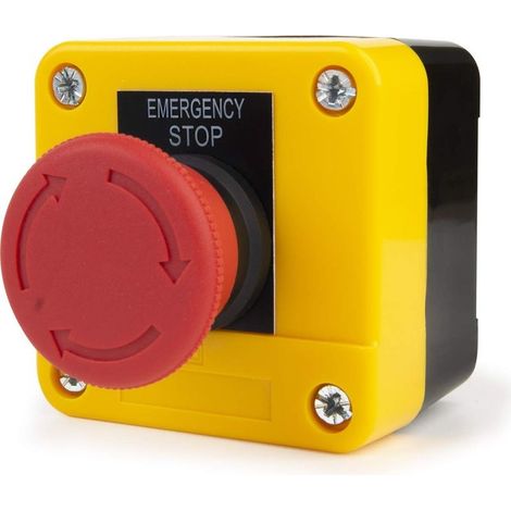 660 V 10A Bouton Poussoir d'Arrêt d'Urgence, Interrupteur d'Arrêt d'Urgence en Plastique Rouge Coup de Poing Arret Durgence Champignon D'arrêt Bouton 22mm NC (1/5)
