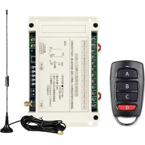 Télécommande sans fil 4 canaux AC100V-400V 30A pour portes de garage électriques, interrupteur avec éclairage LED, relais et récepteur 315 MHz (1/5)