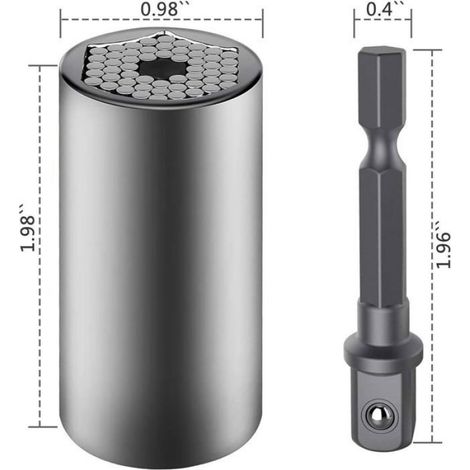 Douille universelle,ensemble clé à douille multifonction sans fil à cliquet de 7 à 19 mm,perceuse à angle droit de 105 degrés (1/4)