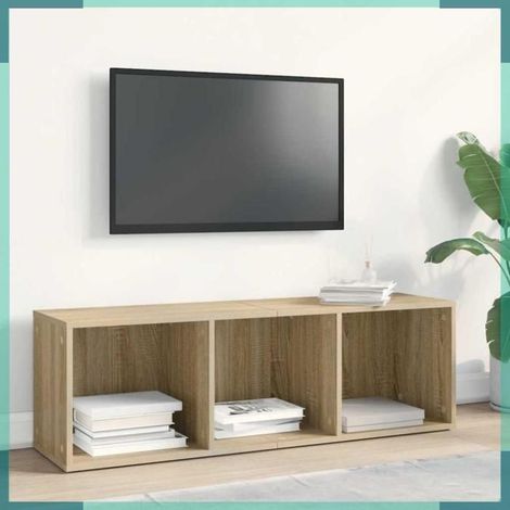 Bibliothèque/Meuble TV - 800138 - chêne sonoma - 3 compartiments - 36 x 30 x 114 cm (1/5)