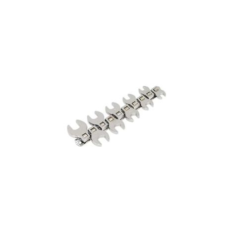 S0866 Ensemble de 10 clés plates à fourche patte d'oie 3/8" empreinte mesure (1/4)